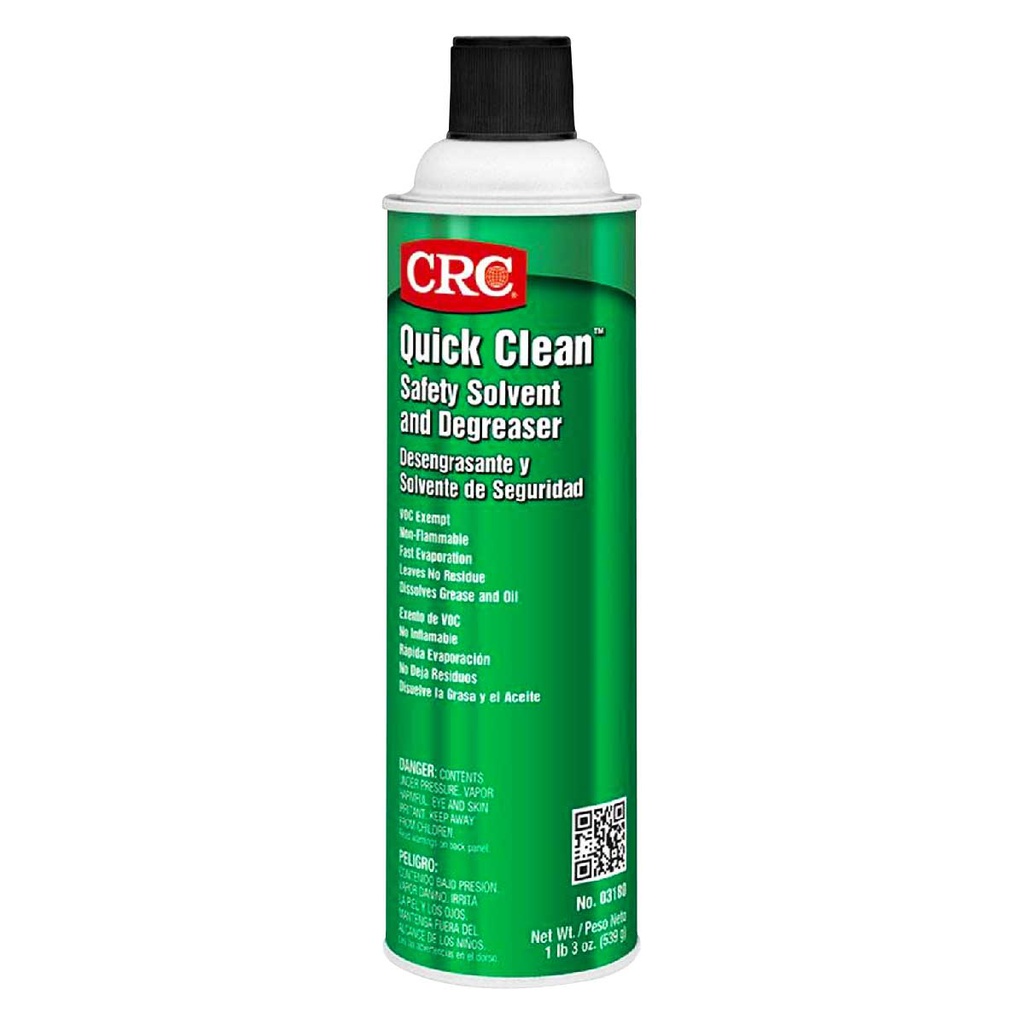 DESENGRASANTE Y SOLVENTE DE SEGURIDAD QUICK CLEAN AEROSOL (538 g) (CAJA C/12 PZAS - PRECIO X PIEZA)