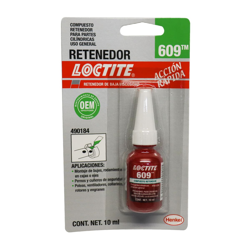 LOCTITE 609 COMPUESTO RETENEDOR PROPOSITO GENERAL 10 ml