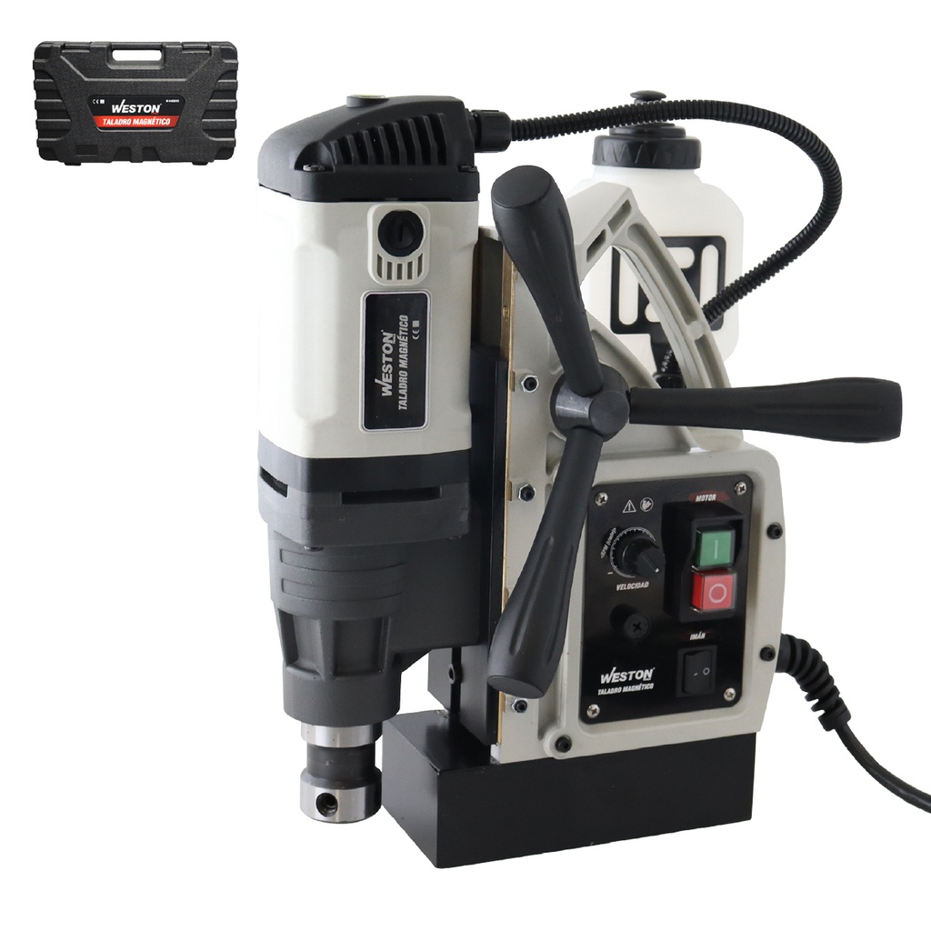 TALADRO MAGNETICO 35MM X 30MM 1550W BROQUERO 1/2" ZANCO WELDON 3/4" 110V