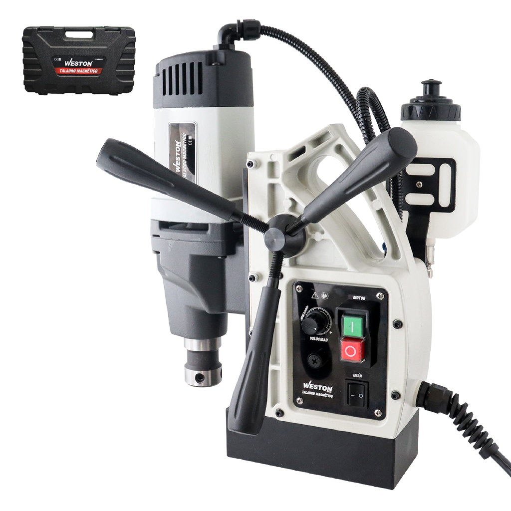 TALADRO MAGNETICO 50MM X 35MM 1700W BROQUERO 1/2" ZANCO WELDON 3/4" 110V