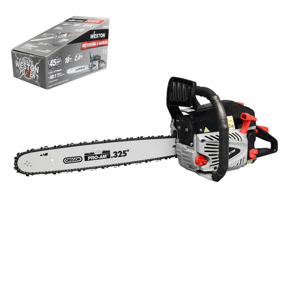 MOTOSIERRA A GASOLINA 45 CC C/BARRA OREGON 18"