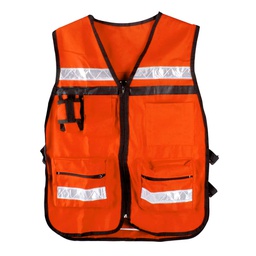 [ST-6-600-500] CHALECO TIPO SUPERVISOR NARANJA UNITALLA