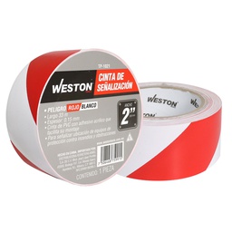 [TP-1021] CINTA DE SEÑALIZACION BLANCO/ROJO 50mm X 33M (CAJA C/48 PZAS - PRECIO X PIEZA)