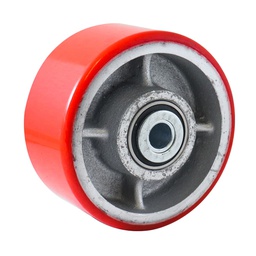 [Y-1039-152] RUEDA FIERRO VACIADO C/PU ROJA 6X3" C/BALERO