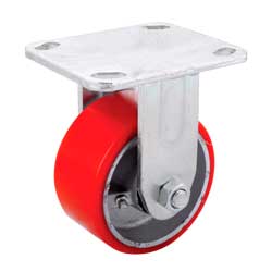 [Y-1041-152] RODAJA FIERRO VACIADO C/PU FIJA ROJA 6X2"