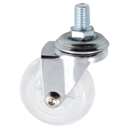 [Y-1166-50] RODAJA GIR. C/ESP. ROSCADA PU TRANSPARENTE 2'' (50X21MM)