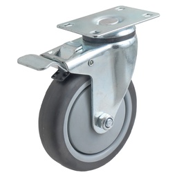 [Y-4034-125] RODAJA DE TPR CON PP GIRATORIA CON FRENO 5X1-1/4"