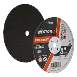 [Z-20165] DISCO D/CORTE P/METAL 3" x 1/16"(1.58) x 1/4" F41 P/MOTOTOOL (Emp. c/25 Pzas - Precio x Pza)