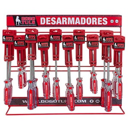 [EX1044] EXHIBIDOR DESARMADORES MANGO ROJO 60 PZ