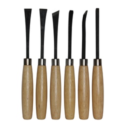 [NH1004] JUEGO GUBIAS 6PZ MANGO MADERA DOGOTULS