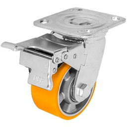 [ZF5274] RODAJA ALUMINIO PU NAR GIRAT / FRENO 4"