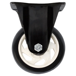 [ZF5084] RODAJA DE PVC NEGRO FIJA 4"