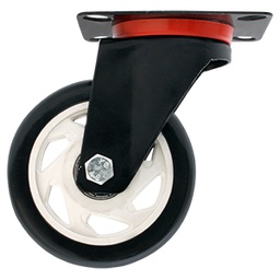 [ZF5082] RODAJA DE PVC NEGRO GIRATORIA 4"