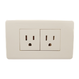 [8810901] CONTACTO DOBLE CON PLACA MARFIL 36 mm  15 A 125 V