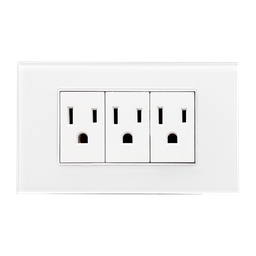 [8842930] CONTACTO TRIPLE ATERRIZADO CON PLACA DE ACRILICO BCA DE 72MM