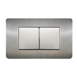 [8841900] APAGADOR DOBLE CON PLACA DE ACERO INOXIDABLE 36 MM