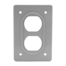 [8800400] PLACA DE ALUMINIO GRIS PARA RECEPTACULO DUPLEX