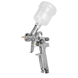 [11097] Pistola p/retoque gravedad HVLP vaso plastico, 1 mm, Truper