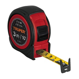 [12771] Flexometro compacto contra impactos 3 m cinta 16 mm, Truper