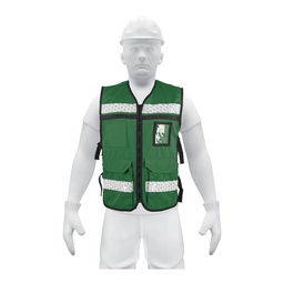 [14664] Chaleco brigadista con cintas reflejantes, color verde