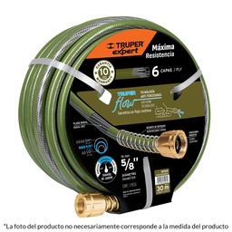 [100148] Manguera 3/4' anti-torceduras 6 capas 30m conexiones d/metal