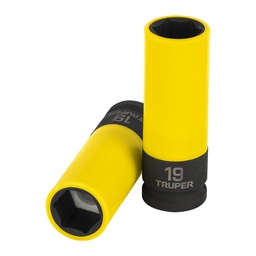 [100931] Dado largo impacto prot. plast. 19 mm, 6 puntas, cuadro 1/2'