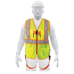 [101771] Chaleco de seguridad para arnes, alta visibilidad, verde