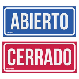 [18239] Letrero de señalizacion 'ABIERTO/CERRADO', 28 x 12 cm