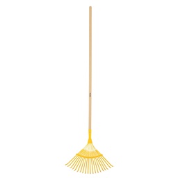 [21431] Escoba metalica para jardin, curva, 20 dientes, mango 48'