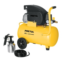 [22066] Kit Compresor de aire 40L 3HP, manguera y pistola, Pretul