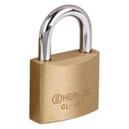 [23515] Candado de laton 40 mm gancho corto en blister, Hermex Basic