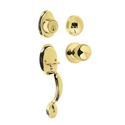 [23671] Jaladera, perilla y cerrojo mariposa, laton brillante, Basic