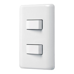 [25080] Placa armada con 2 interruptores sencillos, Volteck Basic