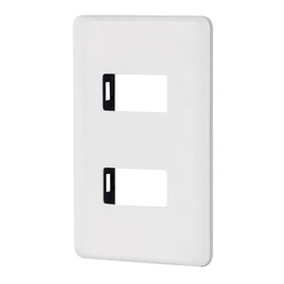 [27223] Placa 2 modulos de ABS, blanca, Volteck Basic