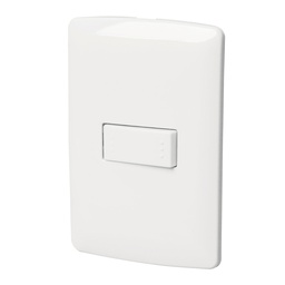 [46460] Placa armada 1 interruptor escalera, blanco, linea Italiana