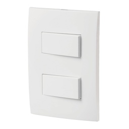 [46494] Placa armada 2 interruptores sencillos, linea Oslo, blanco