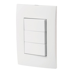[46496] Placa armada 3 interruptores sencillos, linea Oslo, blanco