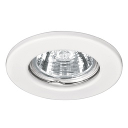 [46612] Luminario redondo blanco spot fijo, lampara no incluida