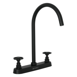 [46776] Mezcladora p/fregadero,manerales redondos,negro mate,Tubig