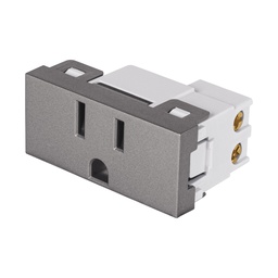 [47827] Contacto aterrizado acero inox de 1 modulo, linea Lisboa