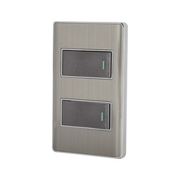 [47834] Placa armada acero inox con 2 interruptores 1 modulo, Lisboa