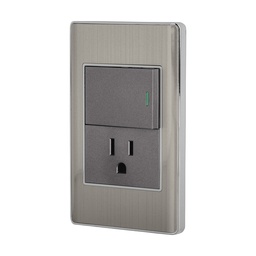 [47846] Placa armada acero interruptor y contacto 1.5 mod, Lisboa