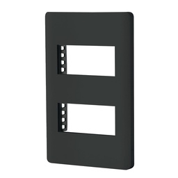 [47870] Placa negra de 2 ventanas 1 modulo, linea Lisboa, Volteck
