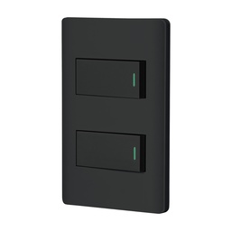 [47887] Placa armada negra con 2 interruptores 1 modulo, Lisboa