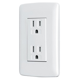 [48130] Contacto duplex aterrizado, color blanco, linea Italiana 