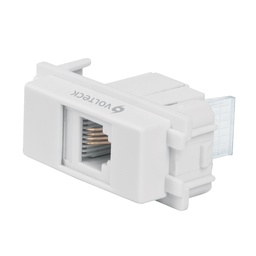 [48140] Toma de telefono, linea Italiana, color blanco, Volteck