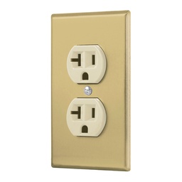 [48496] Placa armada contacto duplex,2 polos,linea Standard,aluminio