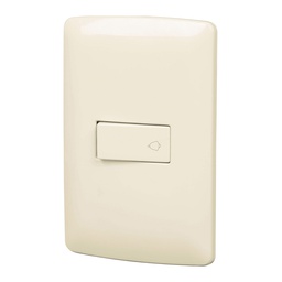 [48671] Placa armada con timbre, marfil, linea Italiana, Volteck