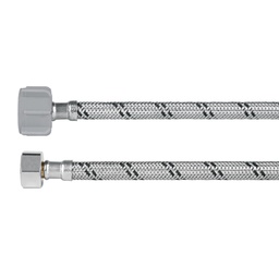 [49510] Manguera p/WC, acero inox, 1/2' x 7/8' tuerca plastica, 35cm