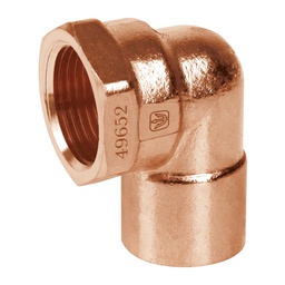 [49652] Codo 90° de cobre, rosca interior 1', Foset